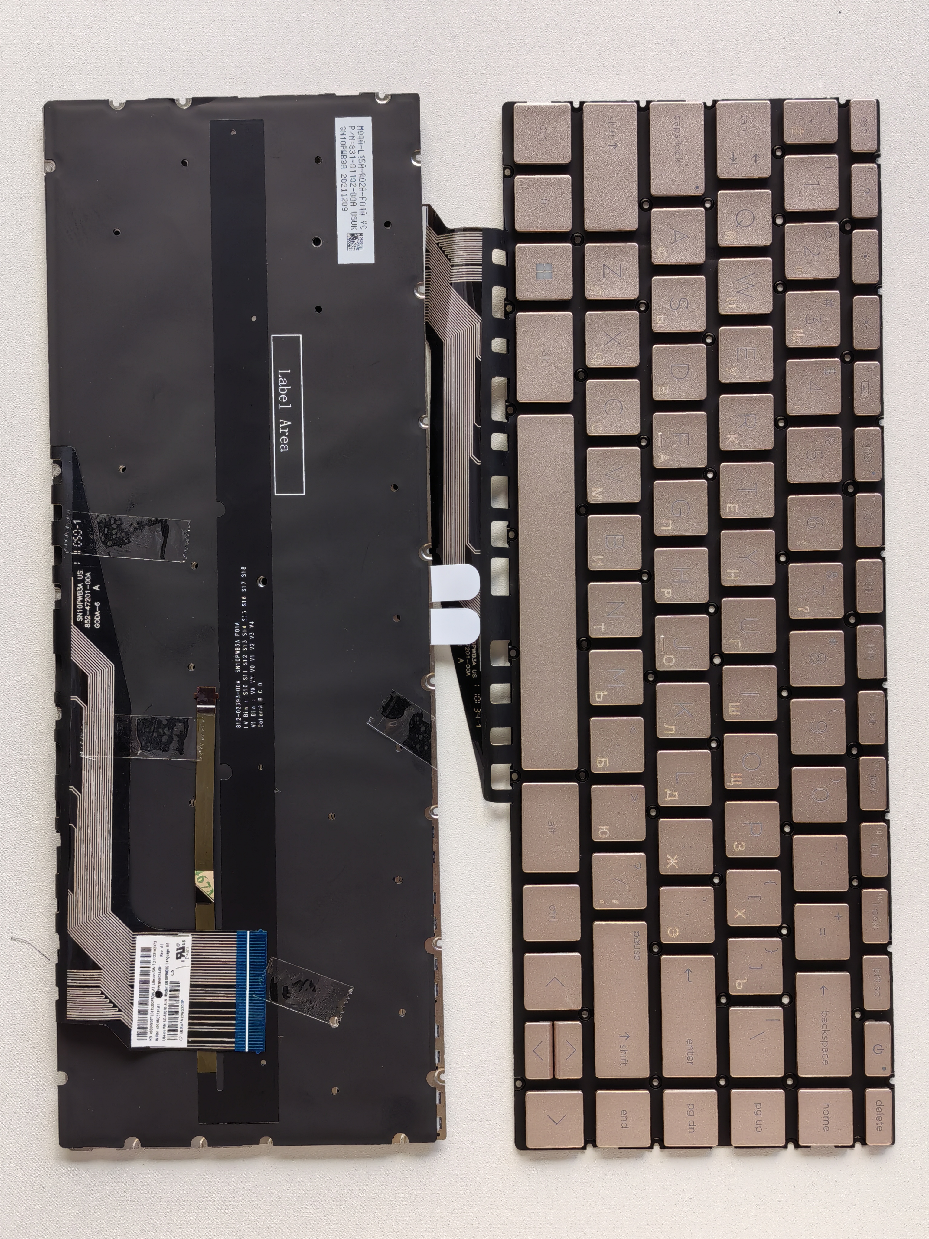 Picture of New Replacement Laptop Keyboard For HP 13-BE/TPN-W152/HP star 13AIR Gold Backlit RU Layout